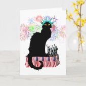 Carte Le Conversation Noir USA Fête de l'indépendance (Fleur jaune)