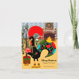 Carte Le Coq Portugais et la joie de donner
