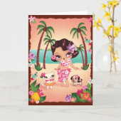 Carte Le coucher de soleil magique de Hula Lulu (Fleur jaune)