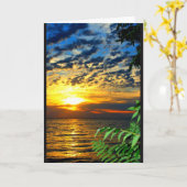 Carte Le coucher du soleil de lac obtiennent bien (Fleur jaune)