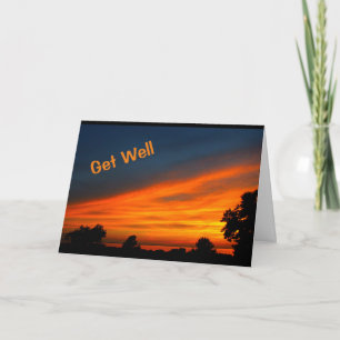 Carte Le coucher du soleil paisible de lac obtiennent