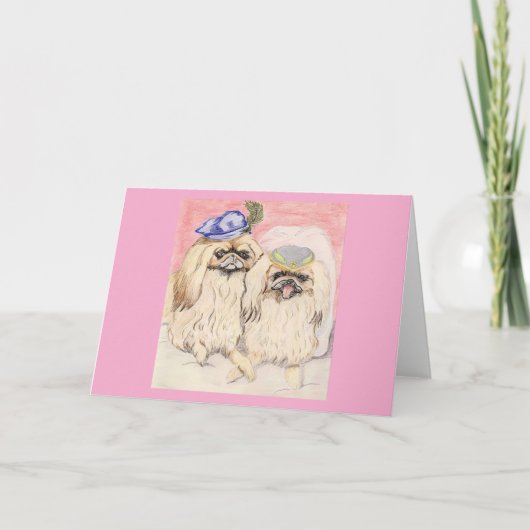 Carte Le couple Pekingese (Devant)