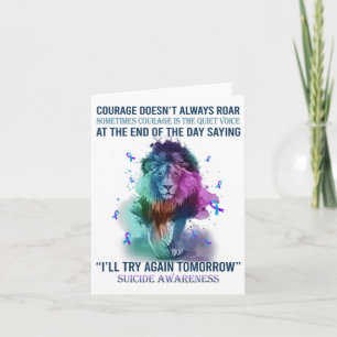 Carte Le Courage De Sensibilisation Au Suicide De Lion N