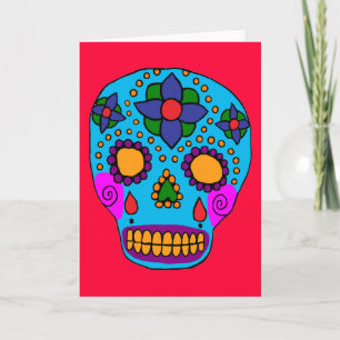 Carte Le crâne à sucre d'art populaire mexicain