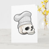 Carte Le crâne cuisiné avec le casquette chef (Fleur jaune)