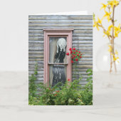 Carte "Le cri" dans une fenêtre (Fleur jaune)