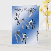 Carte Le Cricket Au Jeu, Anniversaire (Fleur jaune)