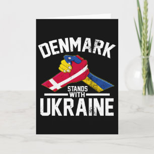 Carte Le Danemark soutient l'Ukraine Drapeau ukrainien d