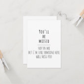 Carte le départ d'un collègue, le départ d'un collègue, (Devant/Arrière en situation)