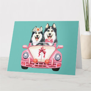 Carte Le design Mariage de Siberian Husky