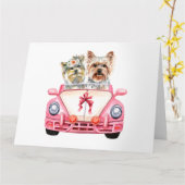 Carte Le design Mariage de Yorkshire Terrier (Fleur jaune)