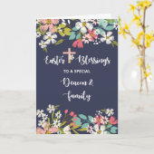 Carte Le diacre et la famille Bénédiction de Pâques du C (Fleur jaune)