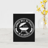 Carte Le Dîner Sera Prêt Dans 18 Heures Fumer Barbecue V (Fleur jaune)