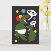 Carte Le dinosaure de Rex de Tyrannosaurus de jour de (Fleur jaune)