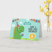 Carte Le dinosaure "ont un anniversaire de Dino-acarides (Fleur jaune)