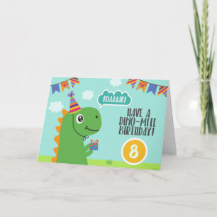 Carte Le dinosaure "ont un anniversaire de Dino-acarides