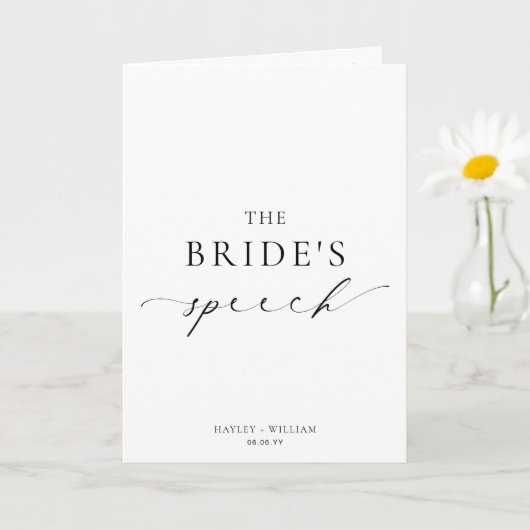 Carte Le discours Mariage d'Ellesmere The Bride (Petite plante)