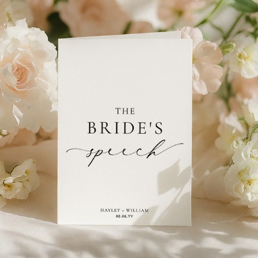Carte Le discours Mariage d'Ellesmere The Bride