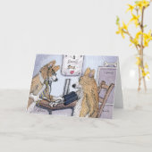 Carte Le docteur Welsh Corgi contrôle la pression artéri (Fleur jaune)