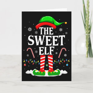 Carte Le doux Noël elfique drôle de groupe familial corr