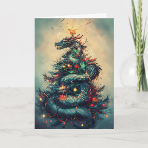 Carte Le dragon et l'arbre de Noël