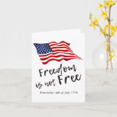 Carte Le Drapeau Américain 4 juillet La Liberté De Chemi (Fleur jaune)