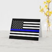 Carte Le drapeau graphique mince symbolique de Blue Line (Fleur jaune)