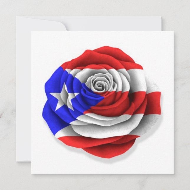 Carte Le drapeau Rose portoricain blanc (Devant)
