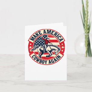 Carte Le Drapeau vintage Western Rodeo Usa Fait De L'Amé