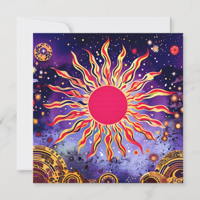 Carte "Le feu de la danse du Cosmos" Le Soleil (Devant)
