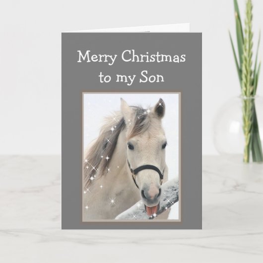 Carte Le Fils de Noël magique souhaite la Horse Blanche  (Devant)