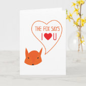 Carte le Fox dit que je t'aime ! (Fleur jaune)