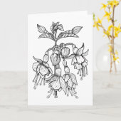 Carte Le fuchsia fleurit la couleur il vous-même (Fleur jaune)