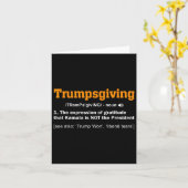 Carte Le gagnant de Trump Thanksgiving, Funny Turkey Day (Fleur jaune)