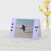 CARTE LE GARÇON ON BEACH SOUHAITE "VOUS UN JOLI ANNIVERS (Fleur jaune)