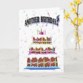 Carte Le gâteau d'anniversaire devient un Humour plus âg (Fleur jaune)