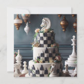 CARTE LE GÂTEAU D'ANNIVERSAIRE WHIMSICAL & ELEGANT CHESS (Devant)