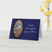 Carte Le geai bleu 8878 - customisez n'importe quelle (Fleur jaune)