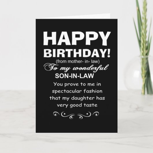 Carte Le gendre prouve aux filles un grand goût annivers (Devant)