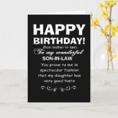 Carte Le gendre prouve aux filles un grand goût annivers (Fleur jaune)