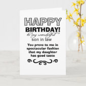 Carte Le gendre prouve le bon goût de la fille pour son  (Fleur jaune)