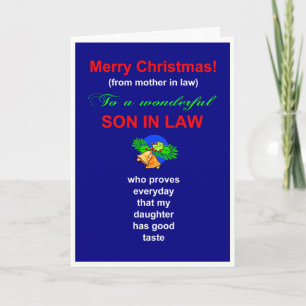 Carte Le gendre prouve le bon goût de Noël de la fille