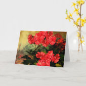 Carte Le géranium rouge de style antique fleurit des (Fleur jaune)