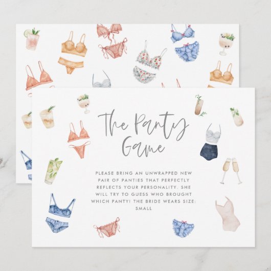 Carte Le gibier lingerie champagne de cocktail (Devant / Derrière)