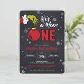 Carte Le Grinch Il est méchant Un Anniversaire de 1 an s (Debout devant)
