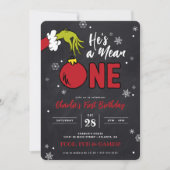 Carte Le Grinch Il est méchant Un Anniversaire de 1 an s (Devant)