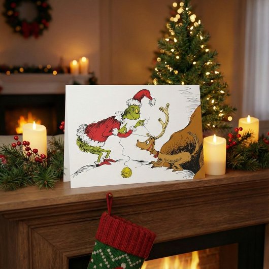 Carte Le Grinch prépare Max le renne