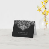 Carte Le gris abstrait chic sur le noir tourbillonne (Fleur jaune)