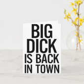 Carte Le gros est de retour en ville Humour drôle Sarcas (Fleur jaune)