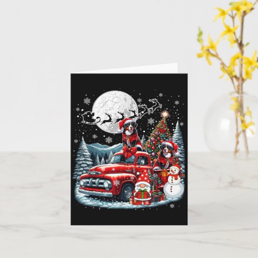 Carte Le Groupe Xmas Gnome Père Noël Entlebucher Mountai (Fleur jaune)